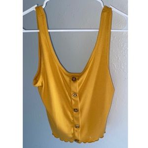 New yellow button tank top